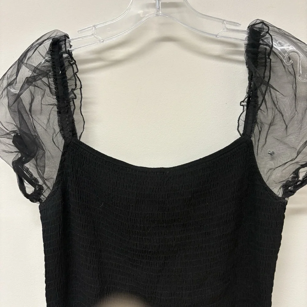 Better Be Black Knit Bodycon Puff Sleeve Romantic Goth Tuesday Adams Fairy Party